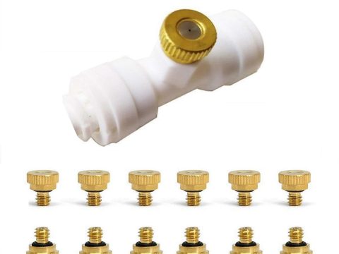 30 boquillas de nebulización de latón para sistema de refrigeración exterior, niebla refrigerante fina con junta tórica antifugas e instalación sencilla SlipLock