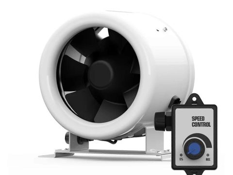 SEA150 ventilador de conducto en línea de 6 pulgadas 220V silencioso EC para ventilación de armarios de cultivo con control de caudal y PWM