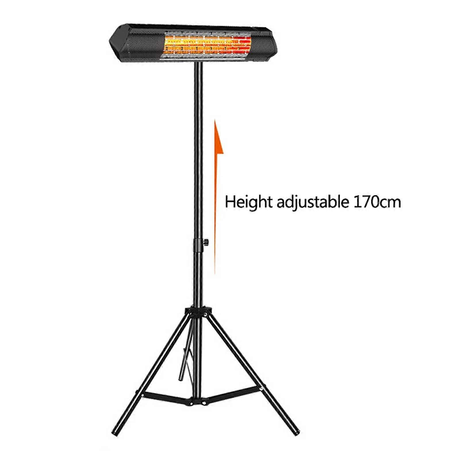 Calefactor de terraza eléctrico infrarrojo 220V con mando a distancia, 3 niveles de potencia, montaje en pared para uso exterior e interior - Imagen 2