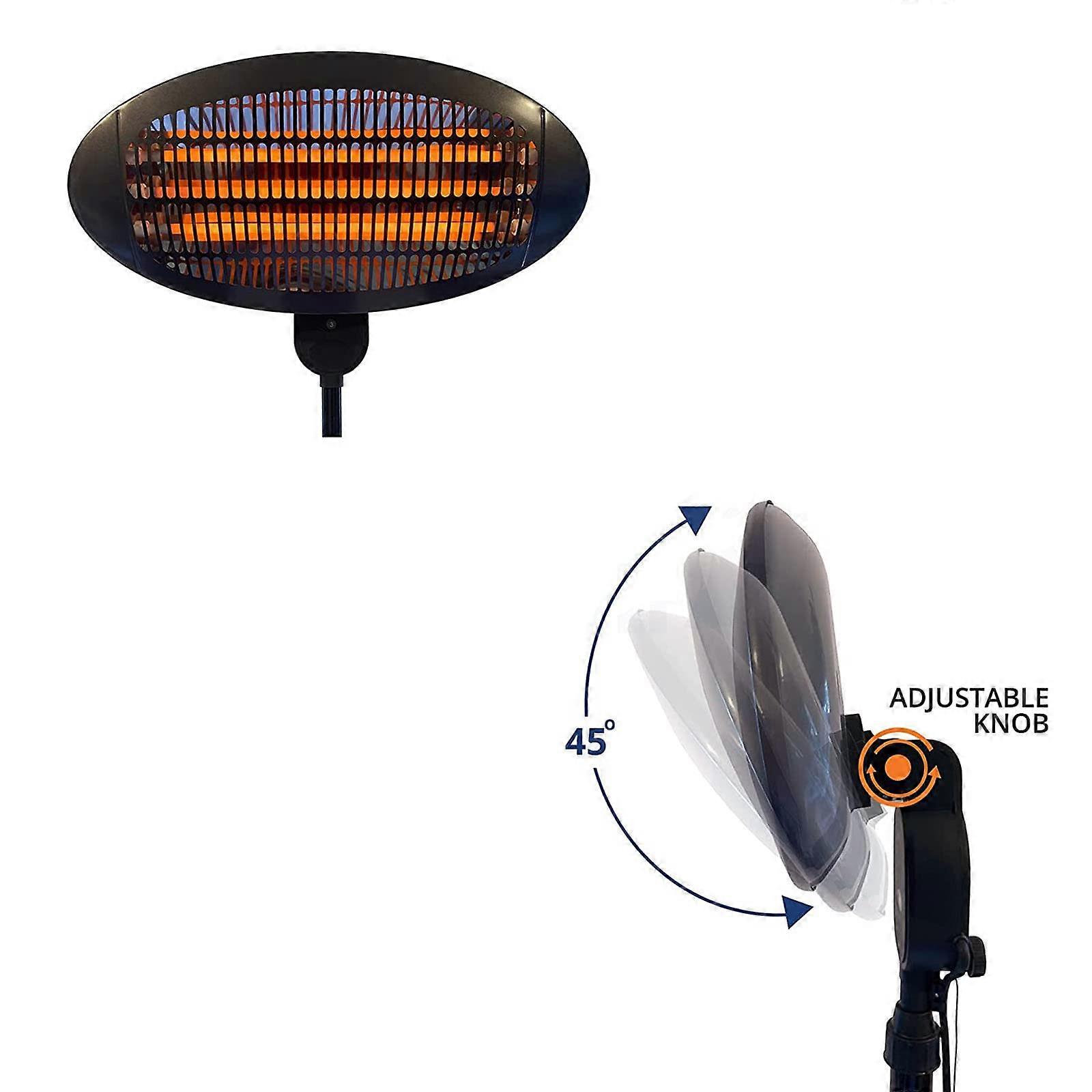 Conjunto de calefactor eléctrico de patio con altura de calor regulable, calefactor de exterior de pie para jardín, cenador y balcón - Imagen 3