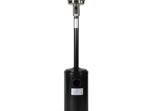 Calefactor de terraza exterior de propano 46000 BTU de calentamiento rápido con ruedas y funda para jardín y patio