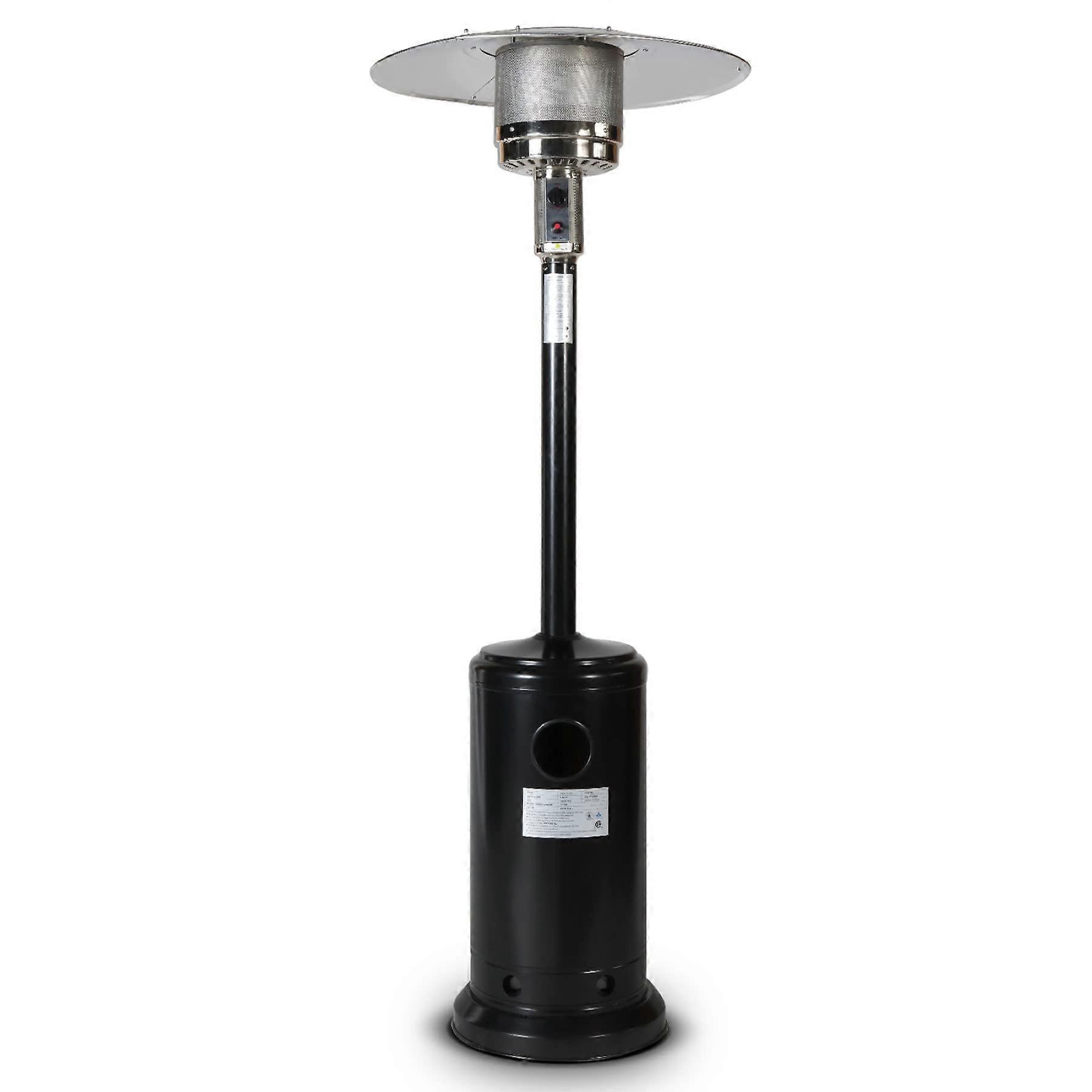 Calefactor de terraza exterior de propano 46000 BTU de calentamiento rápido con ruedas y funda para jardín y patio