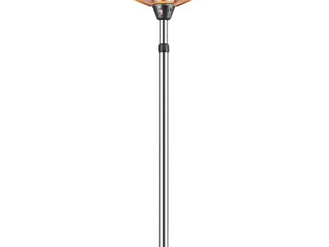 Calefactor de terraza de 2200W de calefacción infrarroja, estanco, con 3 ajustes de calor y soporte regulable para exterior