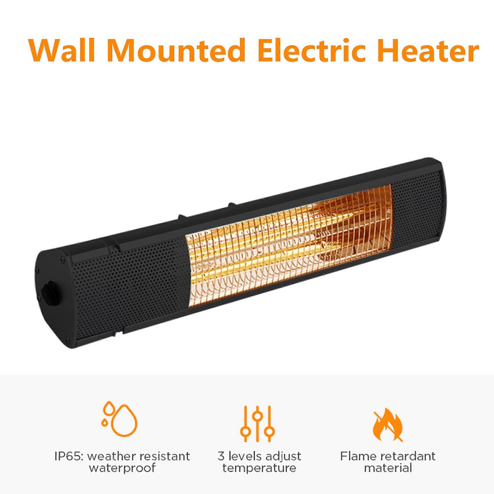 Calefactor de terraza de exterior, calefactor infrarrojo eléctrico de pared con mando a distancia para calentar grandes superficies - Imagen 2