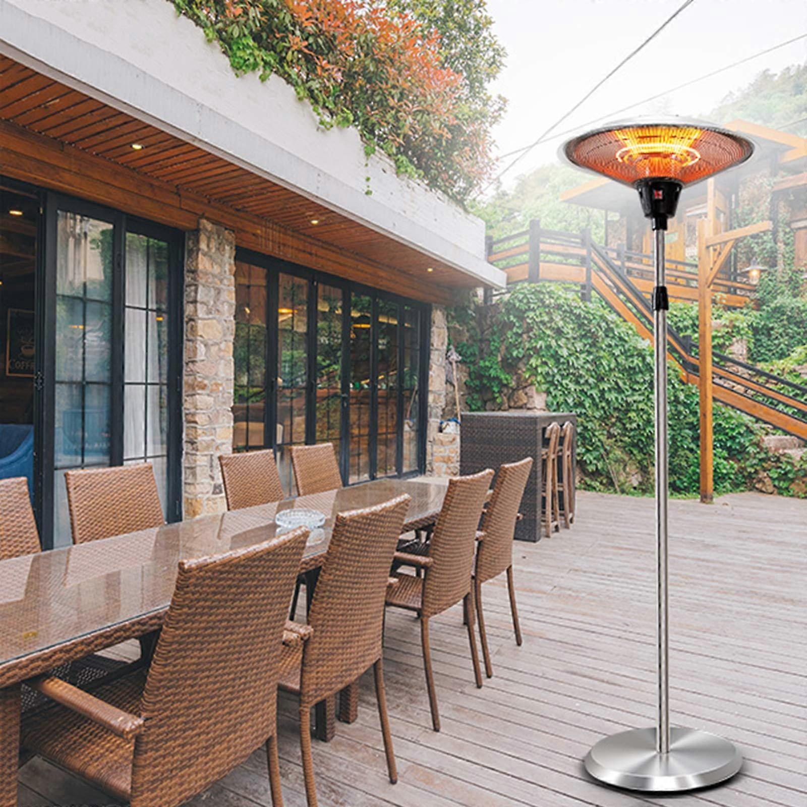 Calefactor infrarrojo de exterior 3000W, calefactor eléctrico de pie para patio con apagado automático de seguridad, resistente a la intemperie