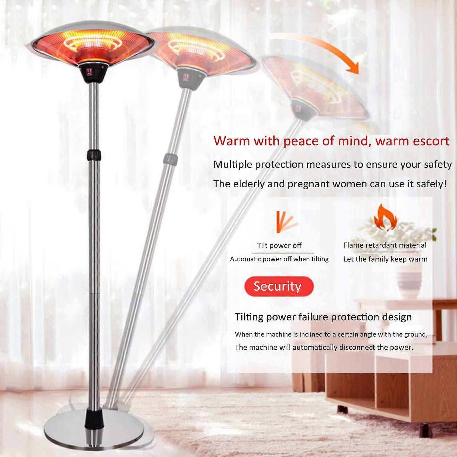 Calefactor infrarrojo de exterior 3000W, calefactor eléctrico de pie para patio con apagado automático de seguridad, resistente a la intemperie - Imagen 5
