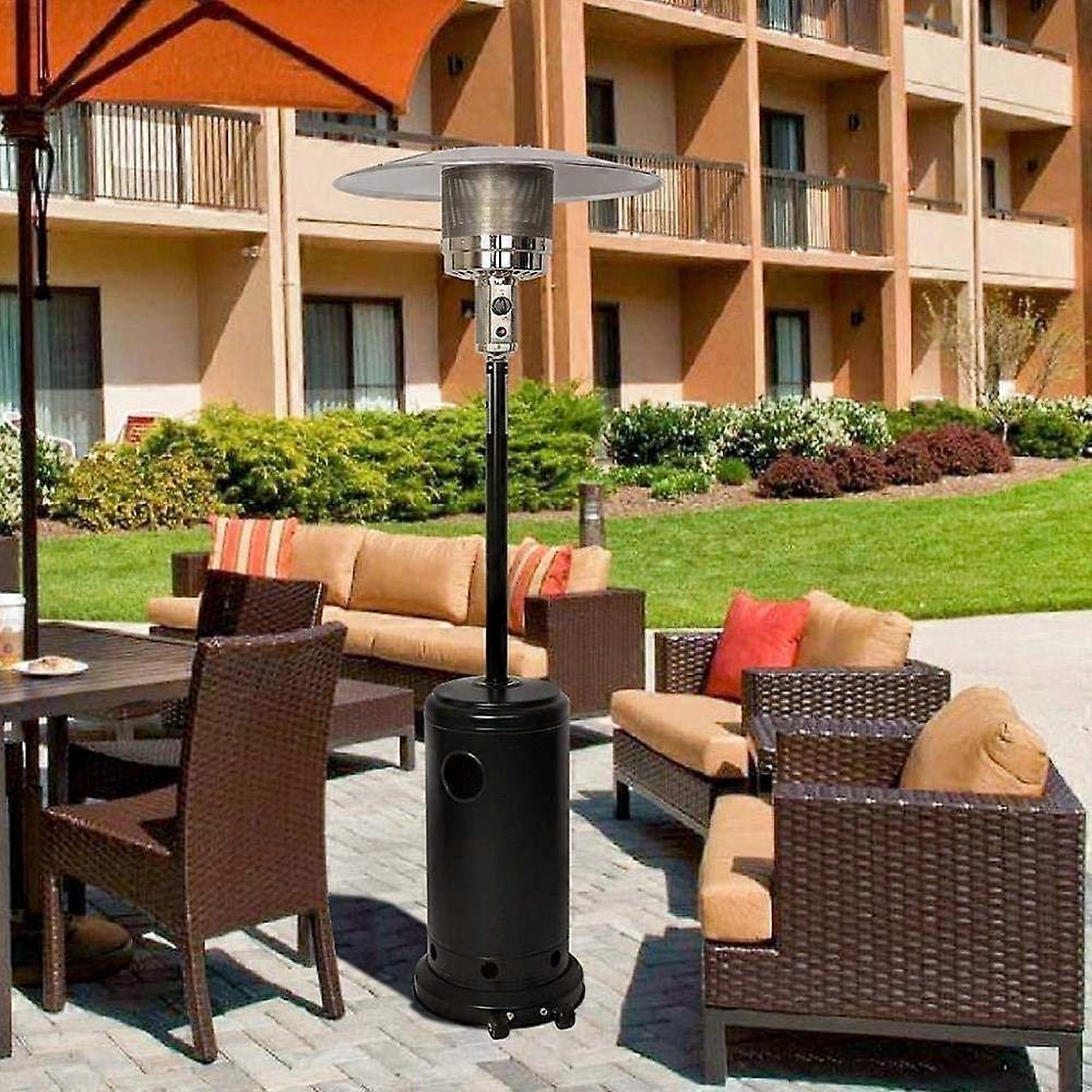 Calefactor de terraza de propano con potencia calorífica regulable, calefactor de gas de exterior de pie para jardín, restaurante, negro - Imagen 2