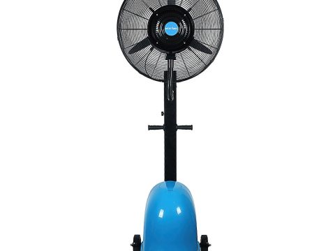 Ventilador nebulizador comercial de exterior de 26 pulgadas con depósito de agua de 55L, 12 h de funcionamiento para grandes superficies