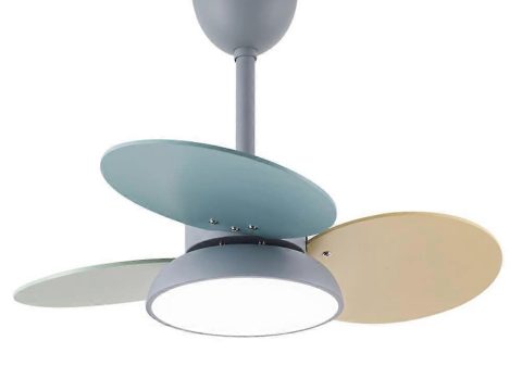 Ventilador de techo con aspas de madera y luz, LED regulable, silencioso, con mando a distancia para dormitorio y salón