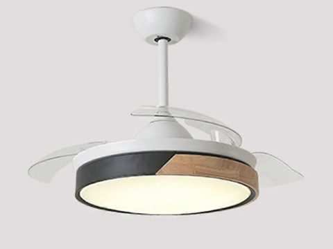 Ventilador de techo LED moderno con luz, silencioso y de bajo consumo, mando a distancia, aspas de acrílico 90cm