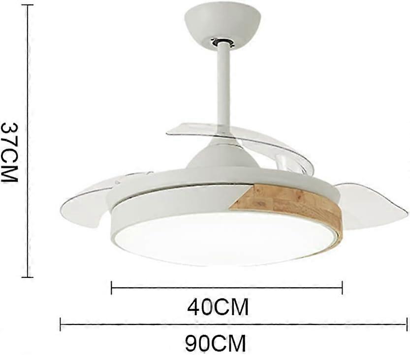 Ventilador de techo LED moderno con luz, silencioso y de bajo consumo, mando a distancia, aspas de acrílico 90cm - Imagen 4