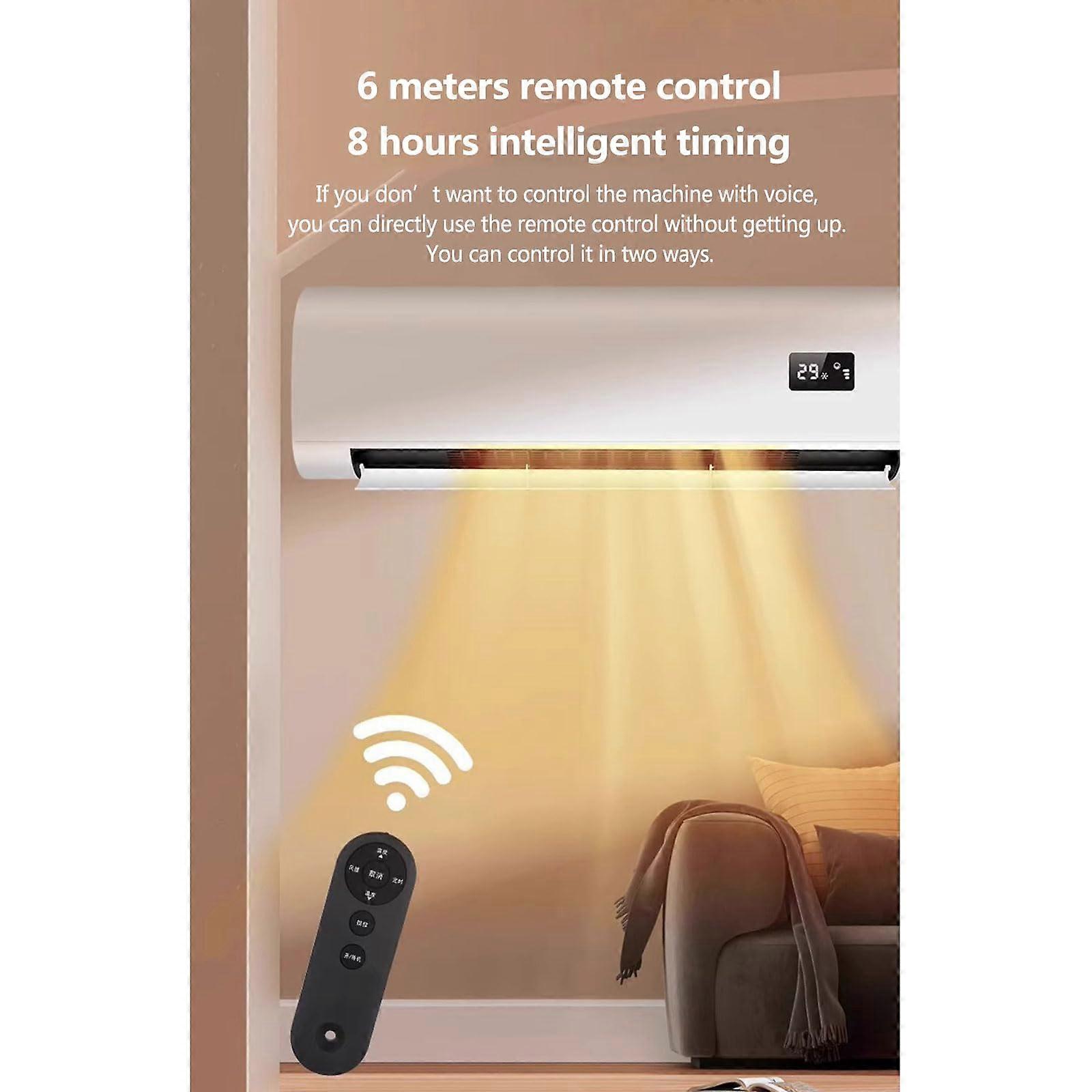 Calefactor eléctrico de pared para baño, resistente al agua, de montaje en pared, de bajo consumo, modo dual calor y frío, blanco - Imagen 4