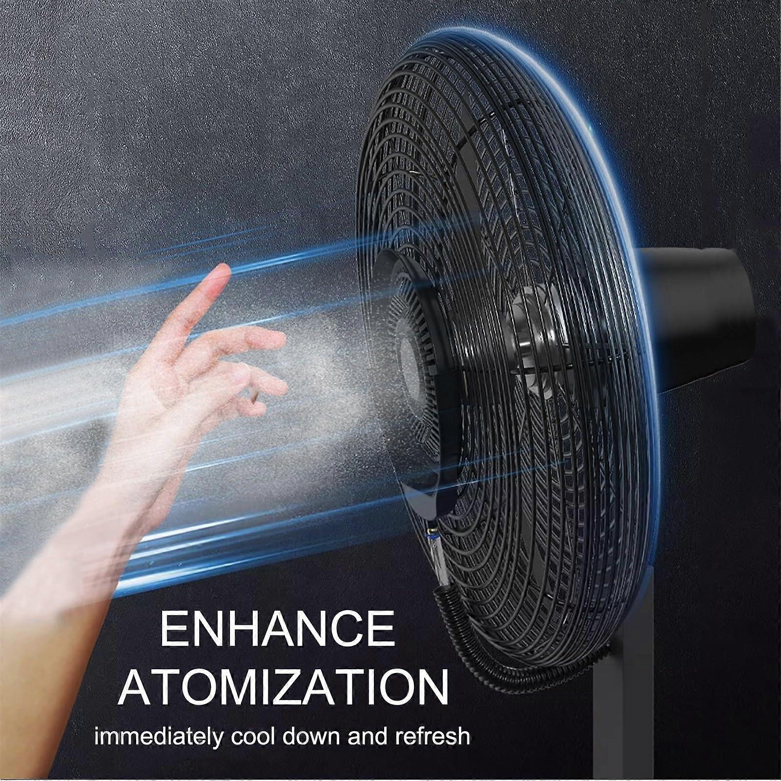 Ventilador nebulizador de exterior 75 cm con llenado de agua automático, ventilador de pie robusto, depósito de 40 L, negro - Imagen 2