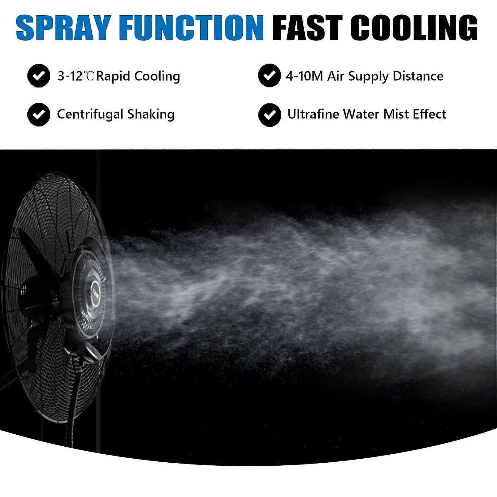 Ventilador nebulizador de exterior de pared 71cm, niebla refrescante impermeable, mando a distancia de 3 velocidades, oscilación de 90° - Imagen 4