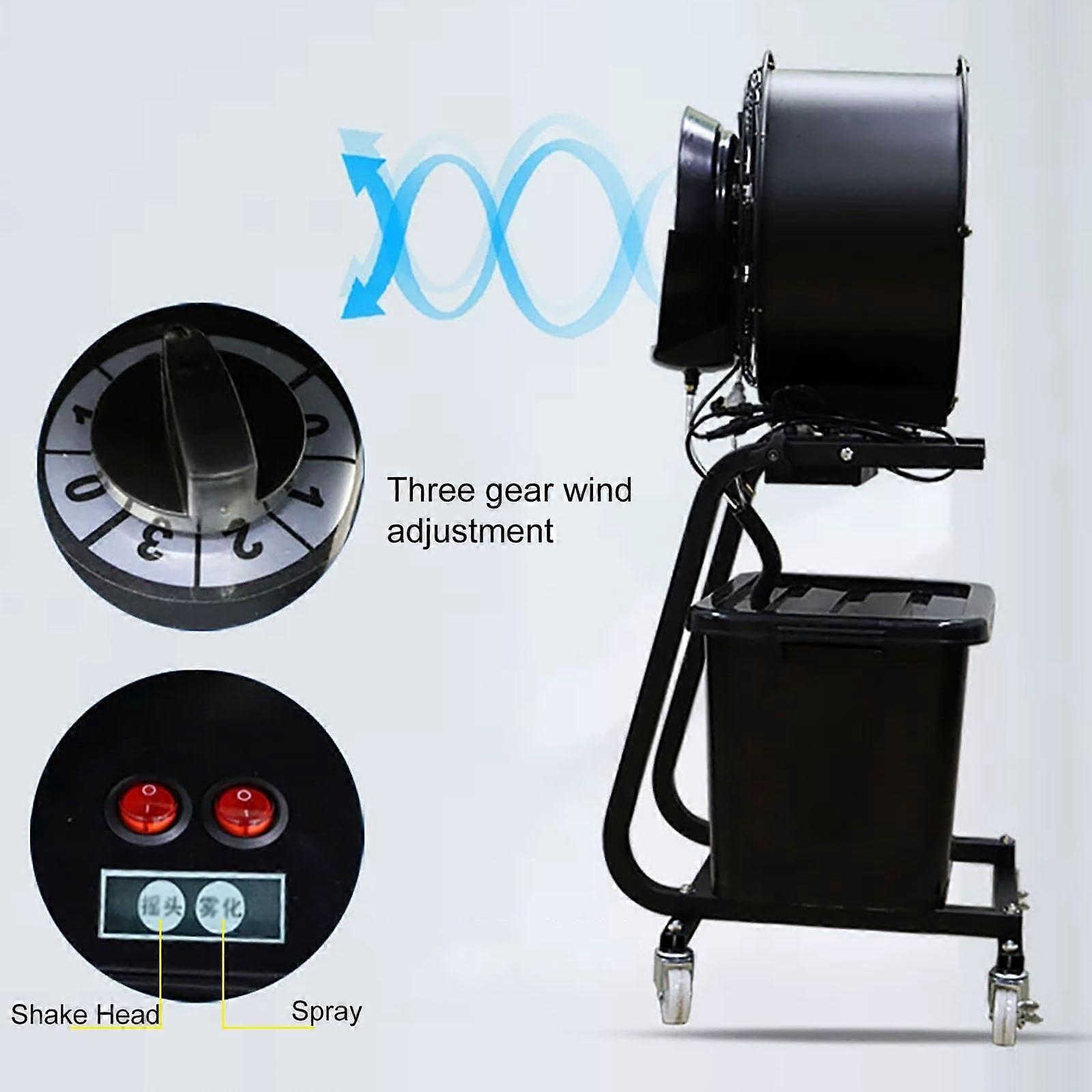 Ventilador de pie nebulizador industrial de 40 cm (16 pulgadas) con 3 velocidades y oscilación de 90° para refrescar su terraza - Imagen 3