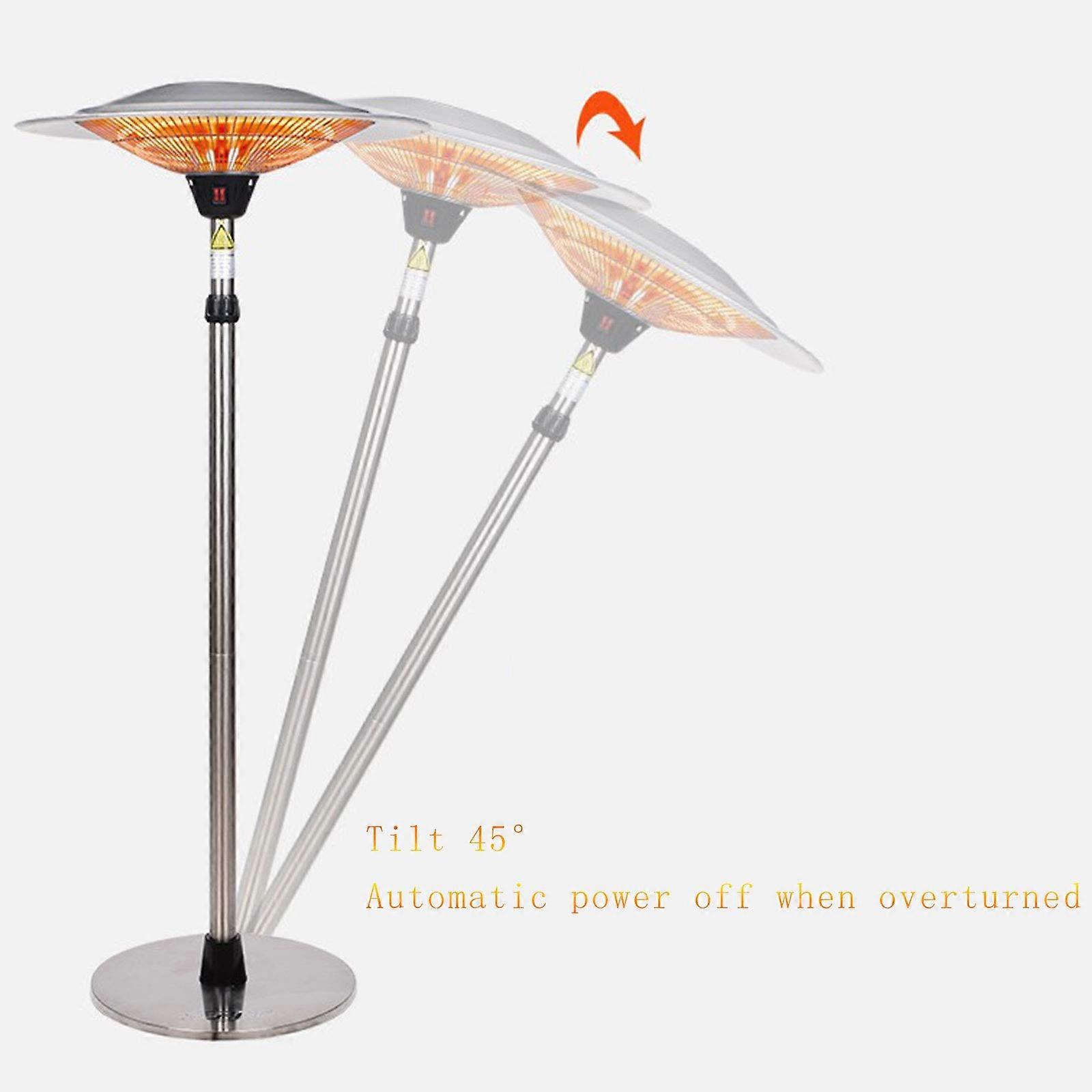 Calefactor de terraza eléctrico de exterior 2100W con calefacción infrarroja instantánea, tres niveles de potencia, resistente al agua y seguro para balcón y jardín - Imagen 5