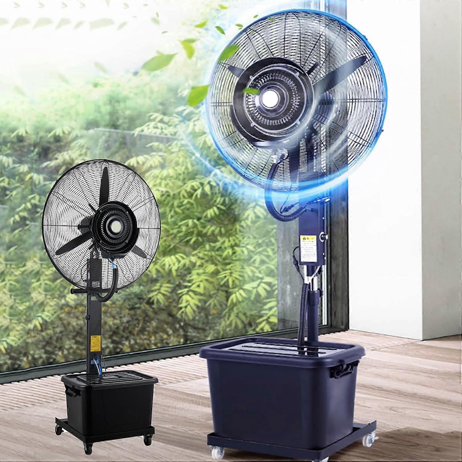 Ventilador nebulizador de pie para exterior de 56 cm (22 pulgadas) con depósito de agua de 42 litros (11 galones), 3 velocidades, amplio ángulo de ventilación, ideal para terraza e invernadero.