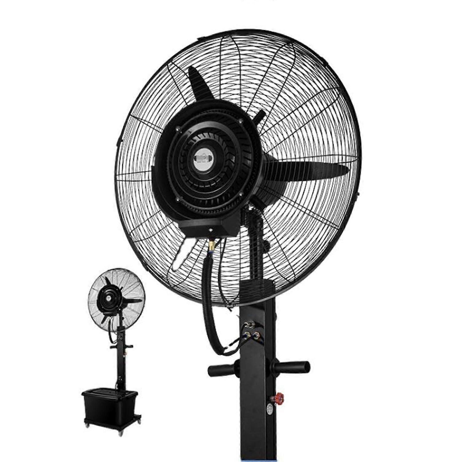 Ventilador de pie nebulizador para exterior de 26 pulgadas, ventilador de refrigeración industrial estanco con altura regulable y 3 velocidades