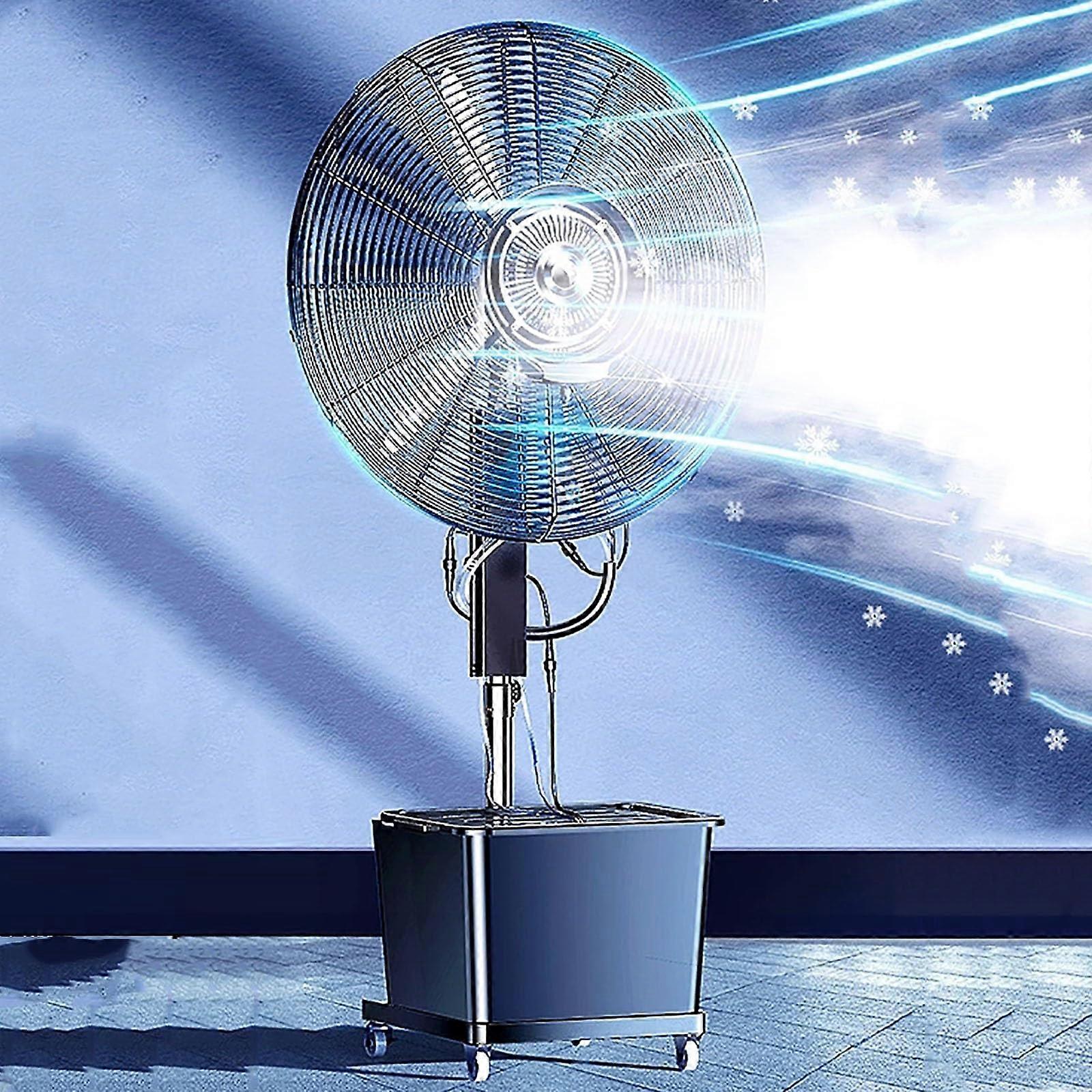 Ventilador nebulizador de pie para exterior de 81cm de diámetro, depósito de 42L, altura regulable, oscilación de 120°