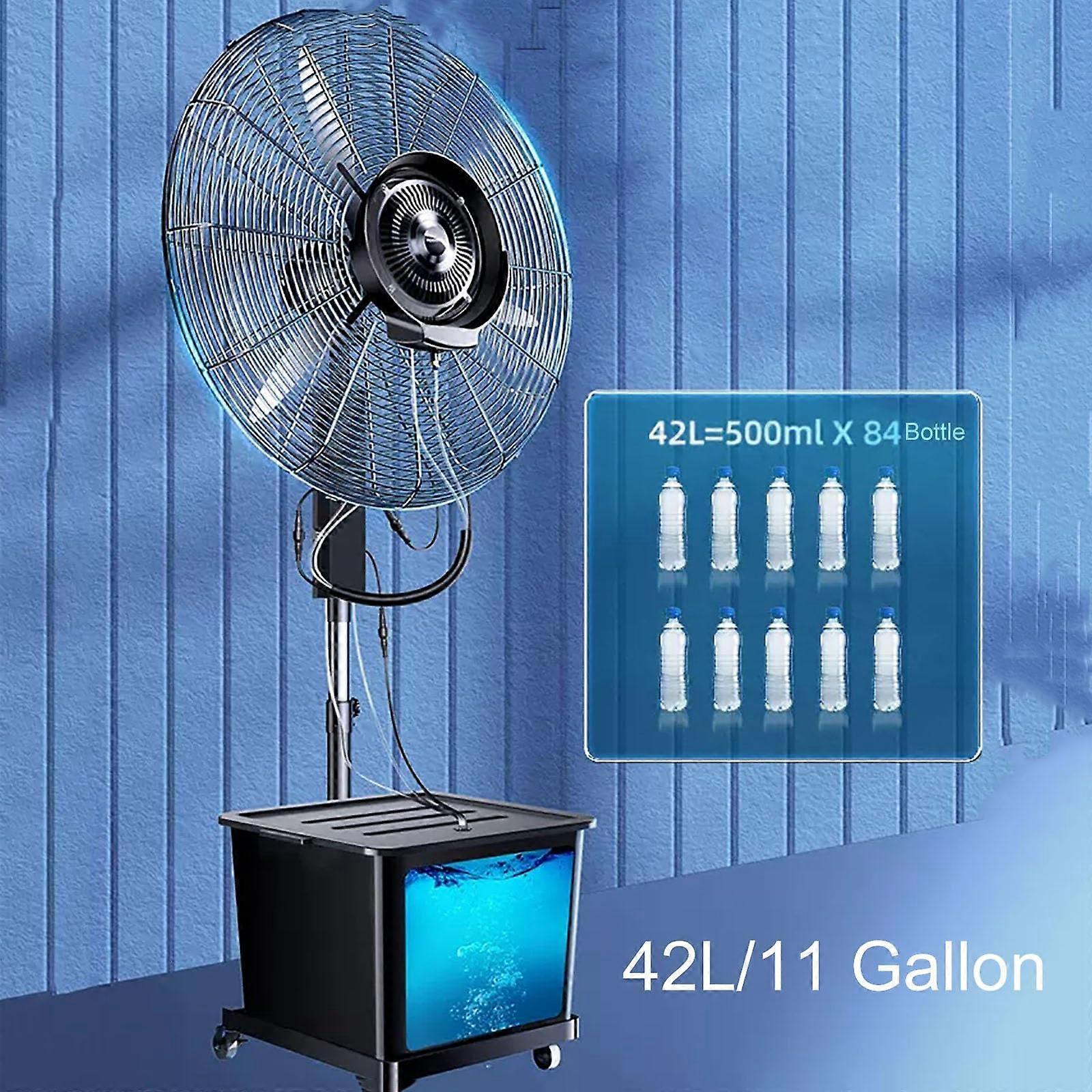 Ventilador nebulizador de pie para exterior de 81cm de diámetro, depósito de 42L, altura regulable, oscilación de 120° - Imagen 2