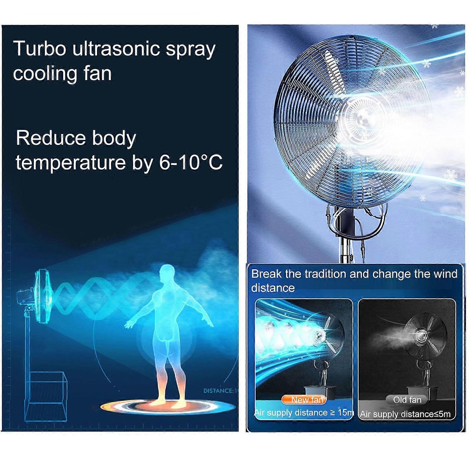 Ventilador nebulizador de pie para exterior de 81cm de diámetro, depósito de 42L, altura regulable, oscilación de 120° - Imagen 5