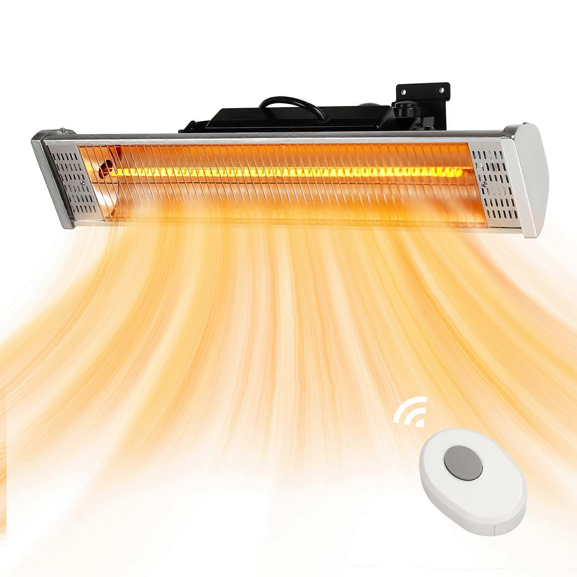 Calefactor eléctrico de patio de pared IP55 impermeable de infrarrojos con mando a distancia para cenador y terraza