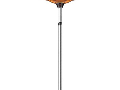 Calefactor de terraza exterior 1500W con tubo de carbono infrarrojo y mando a distancia, resistente a la intemperie, termostato regulable