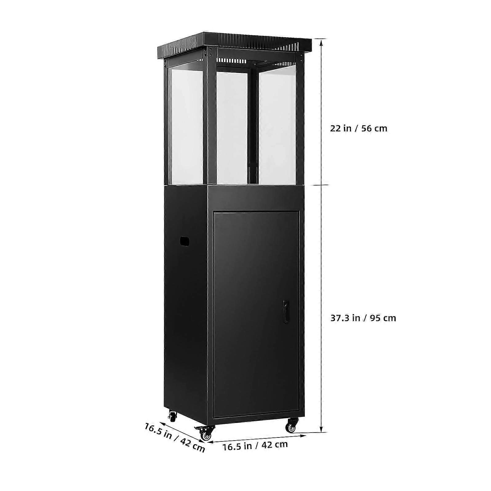 Estufa de exterior portátil con vista de la llama de 360° a través de cristal, estufa de mesa para terraza resistente a la intemperie, negra - Imagen 2