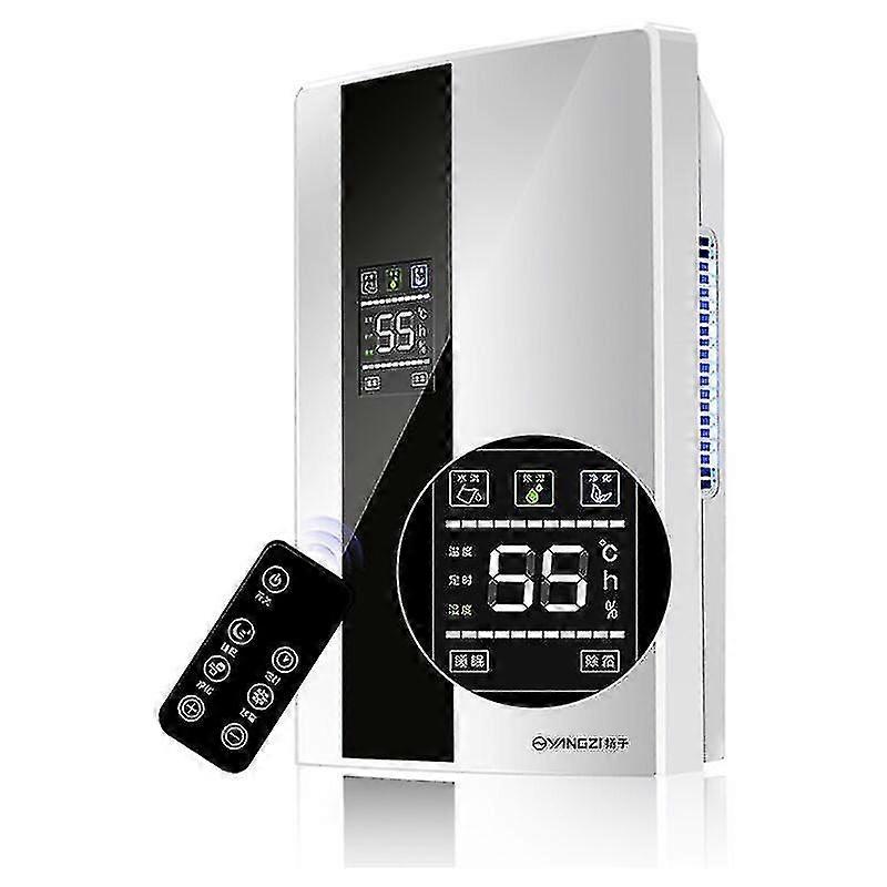 Deshumidificador 600 ml/día, deshumidificador eléctrico silencioso con depósito de 2500 ml, drenaje continuo, temporizador de 24 h con mando a distancia, deshumidificación de estancias de hasta 2