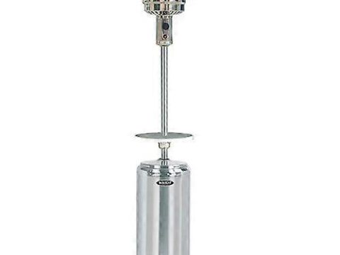 Calefactor de terraza para sombrilla de acero inoxidable con mesa para bebidas integrada para comedores exteriores