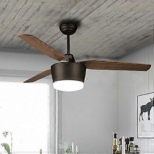 Ventilador de techo LED moderno de 105cm con luz, mando a distancia, bajo consumo, bajo nivel de ruido, para dormitorio Ref:6432 - Imagen 2