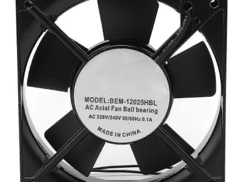 Ventilador axial ultrasilencioso y potente, autonomía de 50 000 horas, doble rodamiento de bolas, para proyectos de ventilación y extracción DIY (25 a 26 s).