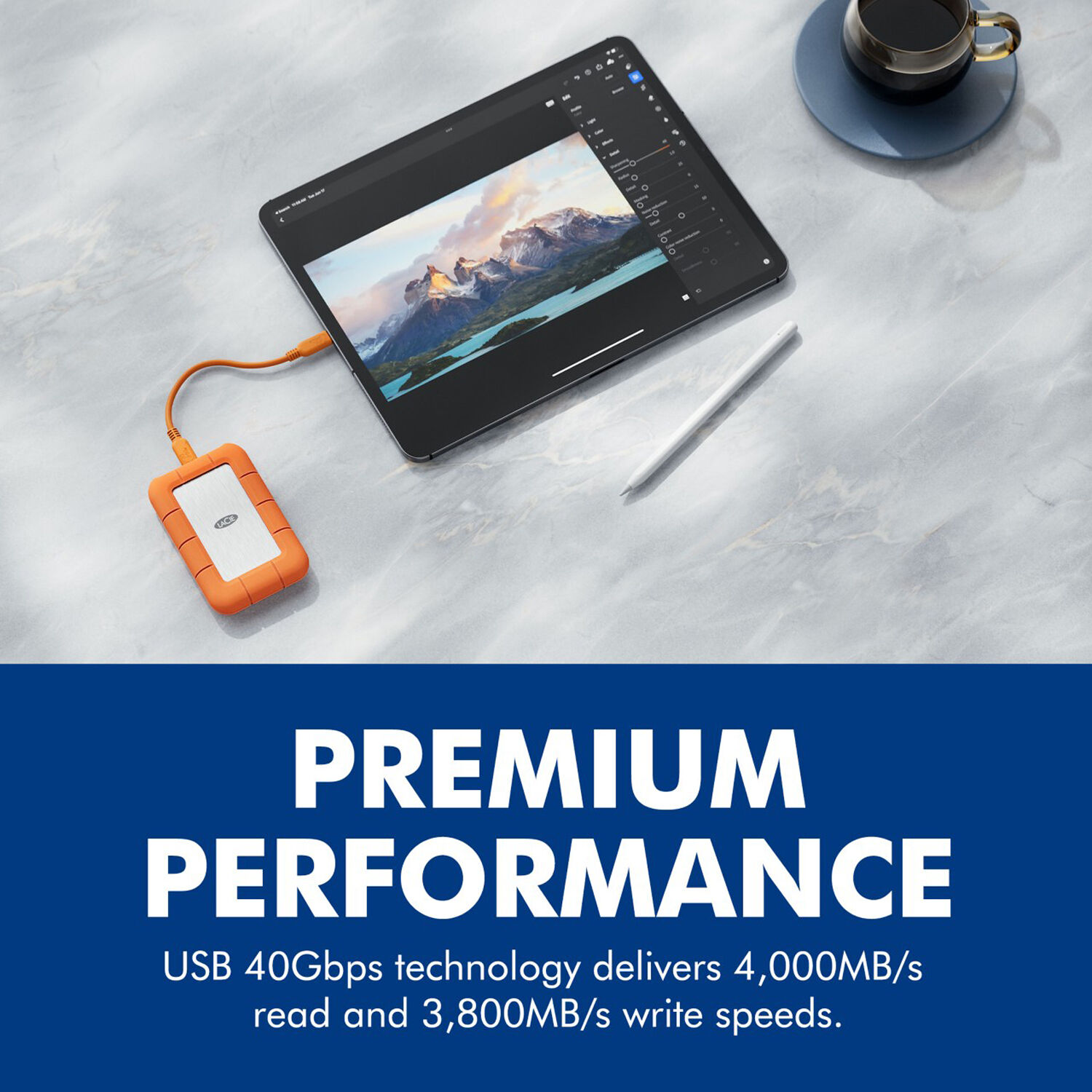 LACIE Disco Duro Rugged SSD4 4TB USB-C Naranja - Imagen 7