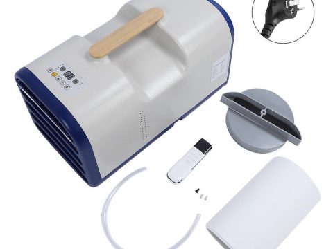Aire acondicionado portátil de doble uso calefacción y refrigeración 5200 BTU, unidad de climatización portátil con refrigeración por evaporación