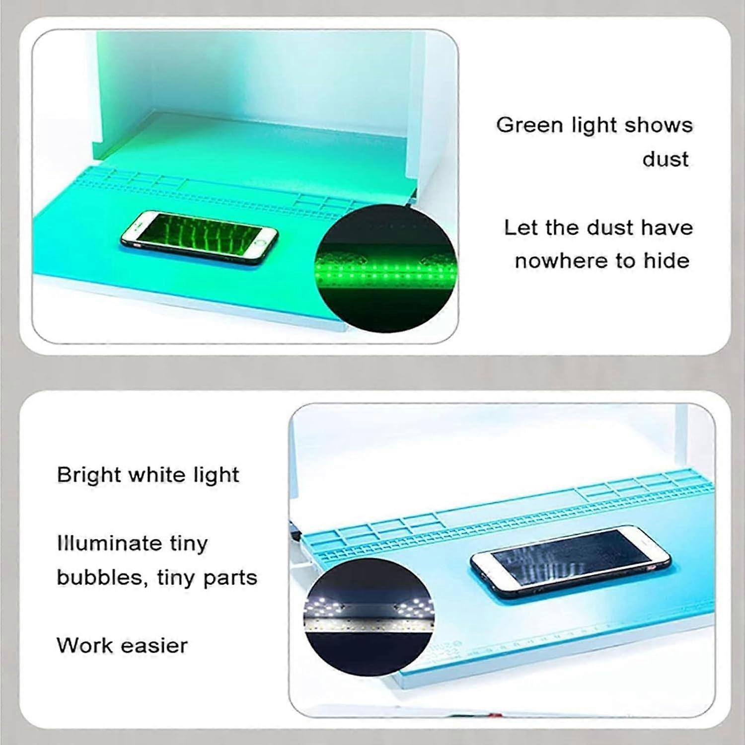 Banco de aire limpio con campana de flujo laminar, banco de trabajo para polvo, mesa portátil, dos ventiladores, filtro HEPA, para teléfono. - Imagen 4