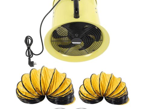 Ventilador extractor utilitario de ventilación de 12 pulgadas con tubo de conducto de 5 m 10 m Ventilador extractor con modo de 2 velocidades Enchufe UE 220V