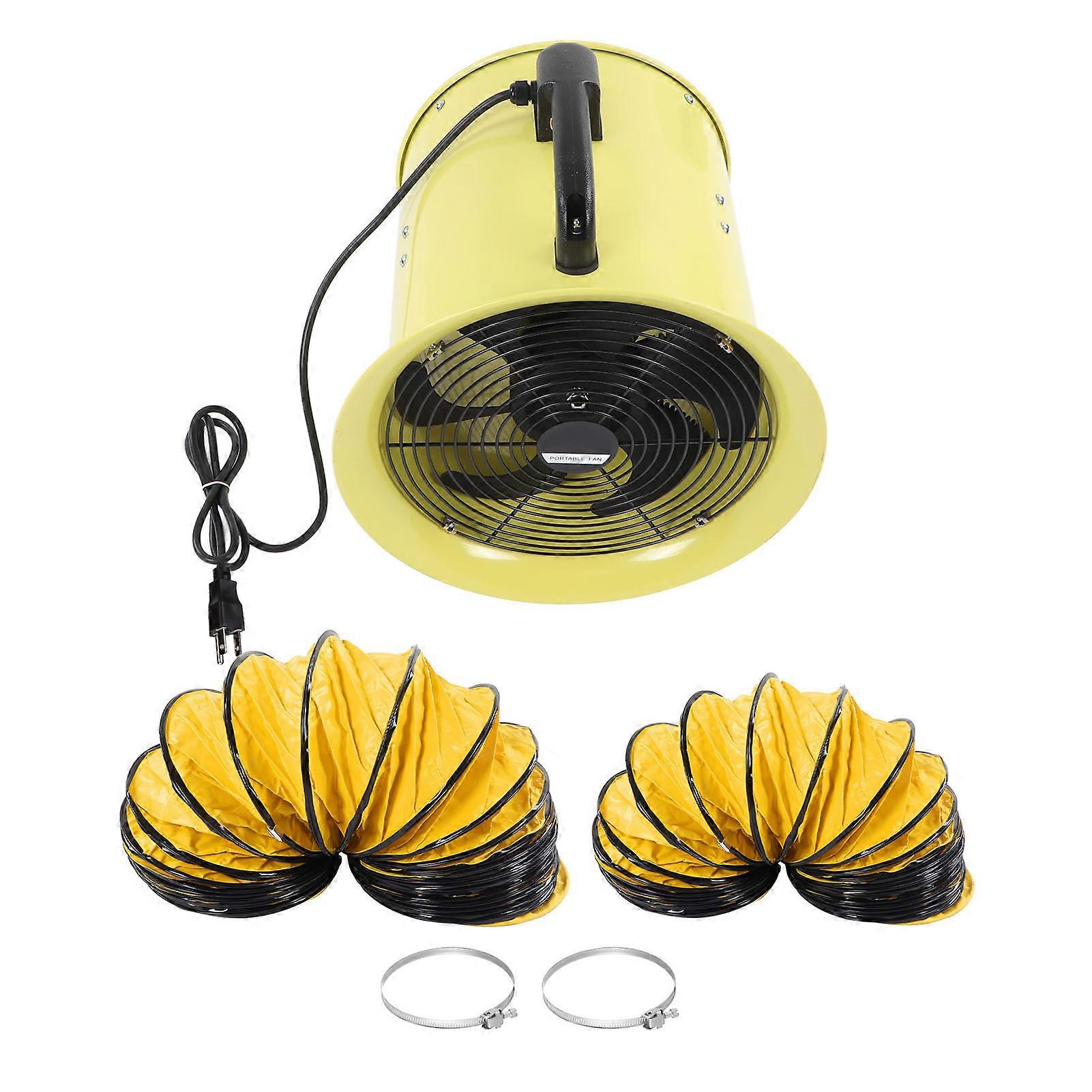 Ventilador utilitario de 12 pulgadas con tubo de conducto de 5 m 10 m, ventilador de 2 velocidades, enchufe americano 110V