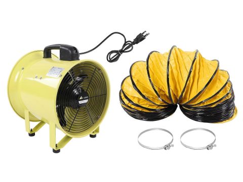 ventilador de ventilador utilitario 12 pulgadas ventilador portátil de ventilación rápida de alta velocidad con tubo de PVC flexible de 10 m enchufe US 110V