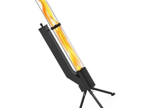 Estufa de leña vertical portátil para camping y actividades al aire libre. Sistema de combustión de alto rendimiento. Construcción de hierro. Calefacción segura. Multicolor.