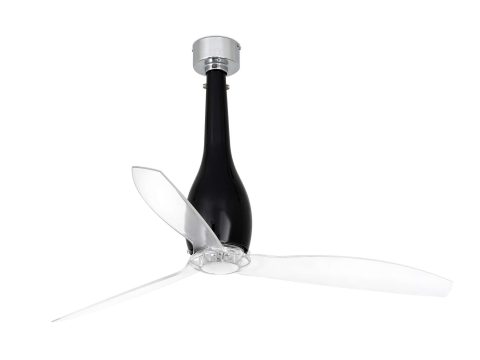Ventilador de techo DC Eterfan negro brillante / transparente
