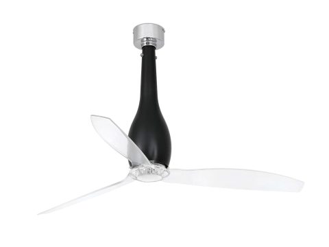 Ventilador de techo DC Eterfan negro mate / transparente con mando a distancia