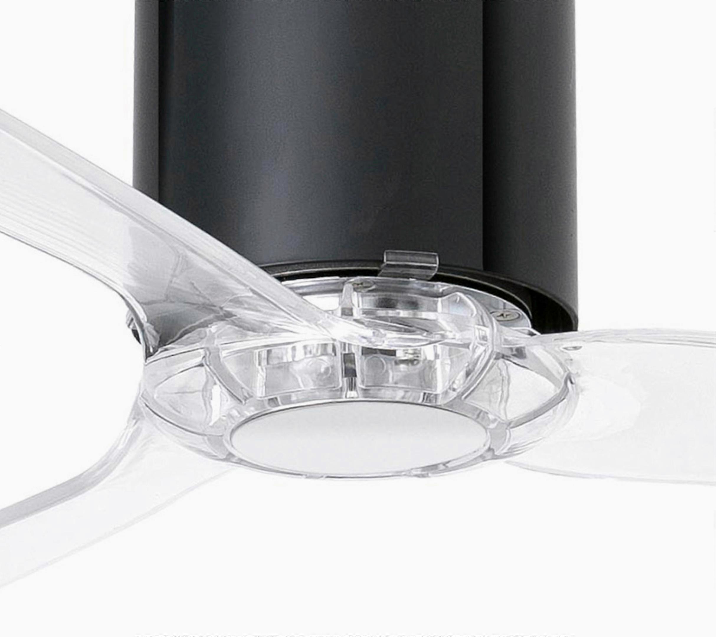 Ventilador de techo de bajo consumo Tube negro brillante / transparente - Imagen 2