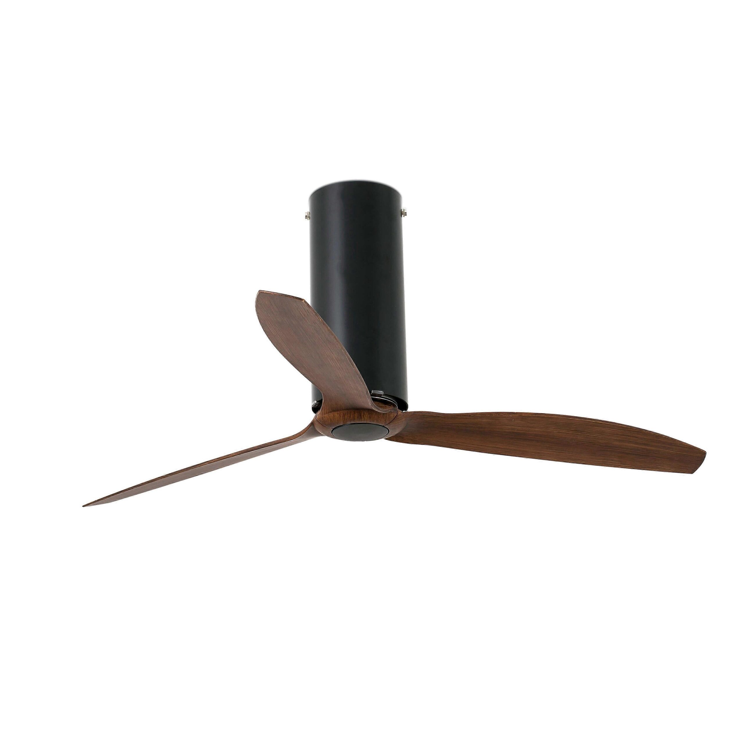 Ventilador de techo DC Tube negro / nogal con mando a distancia
