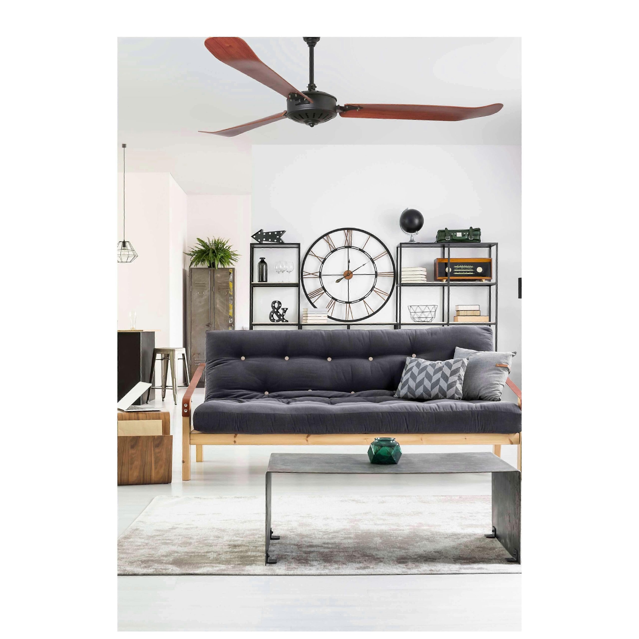 Ventilador de techo Faro Aoba Negro 178 cm / 70″ con mando a distancia - Imagen 2
