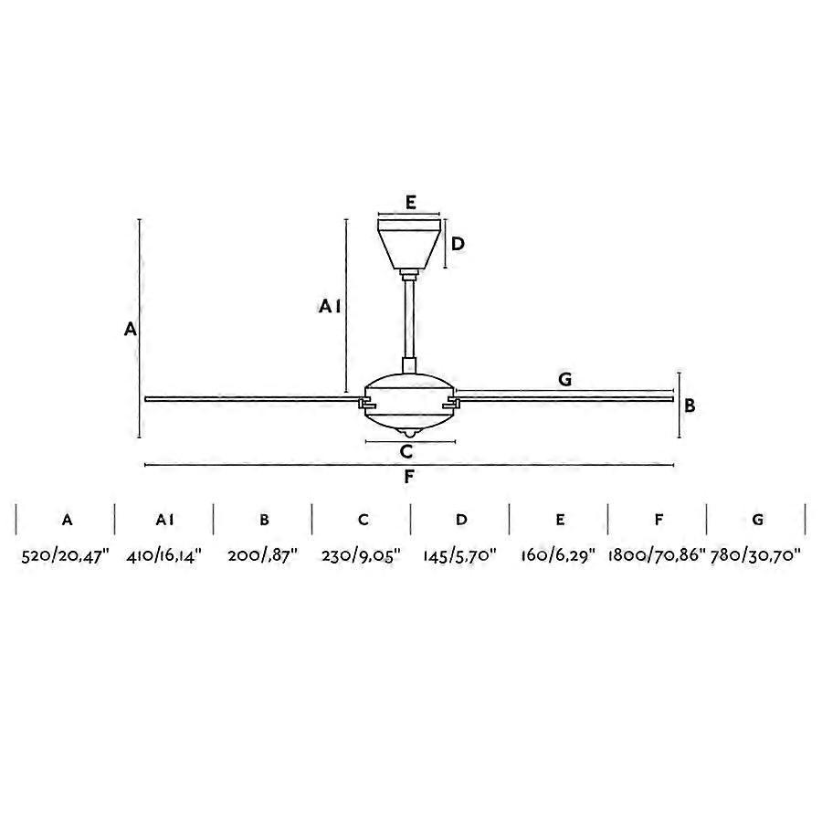 Ventilador de techo Faro Aoba Negro 178 cm / 70″ con mando a distancia - Imagen 4