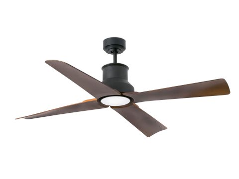 Ventilador de techo de exterior DC Winche negro con luz LED