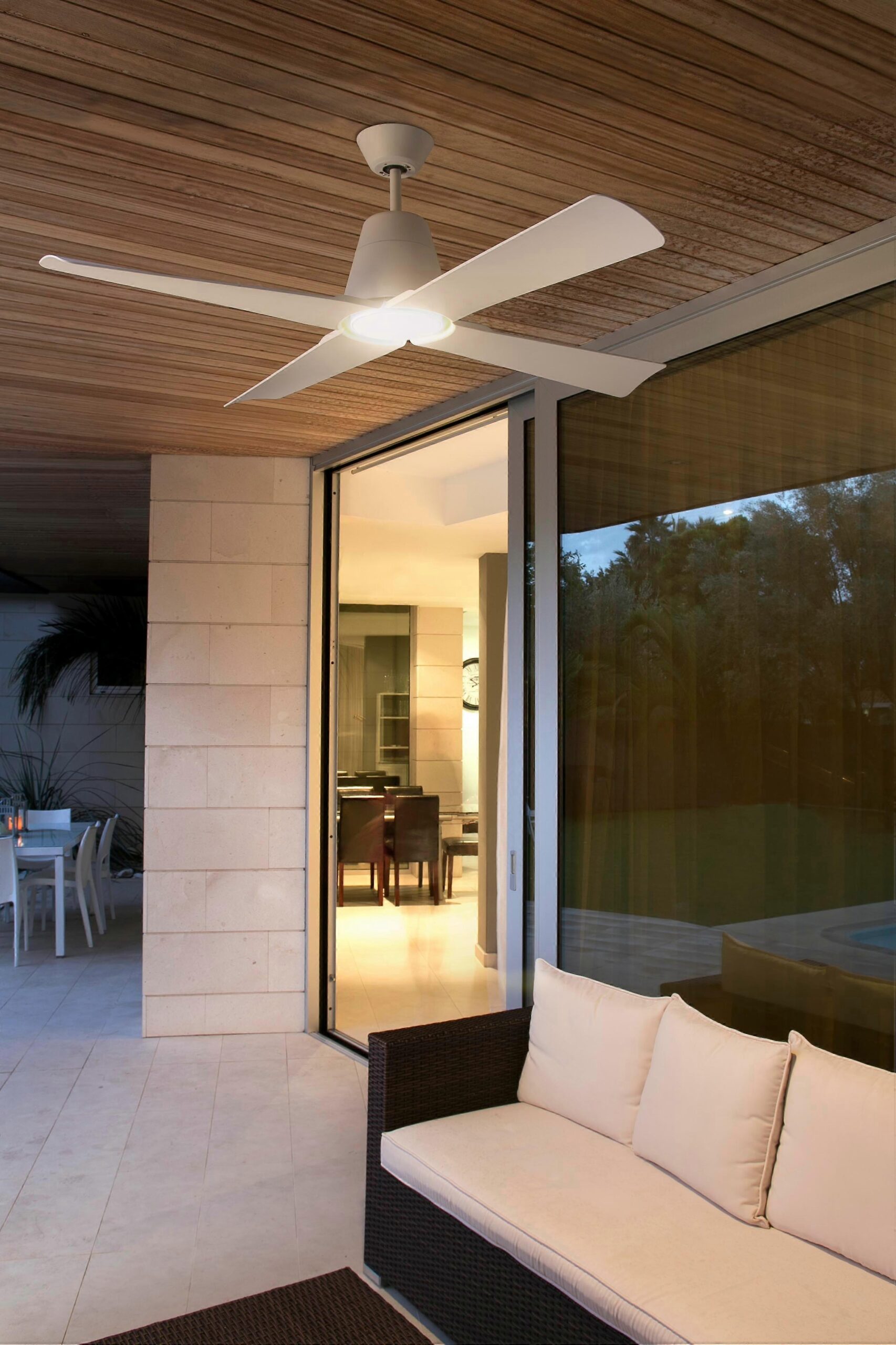 Ventilador de techo de exterior DC Typhoon White con luz LED - Imagen 2