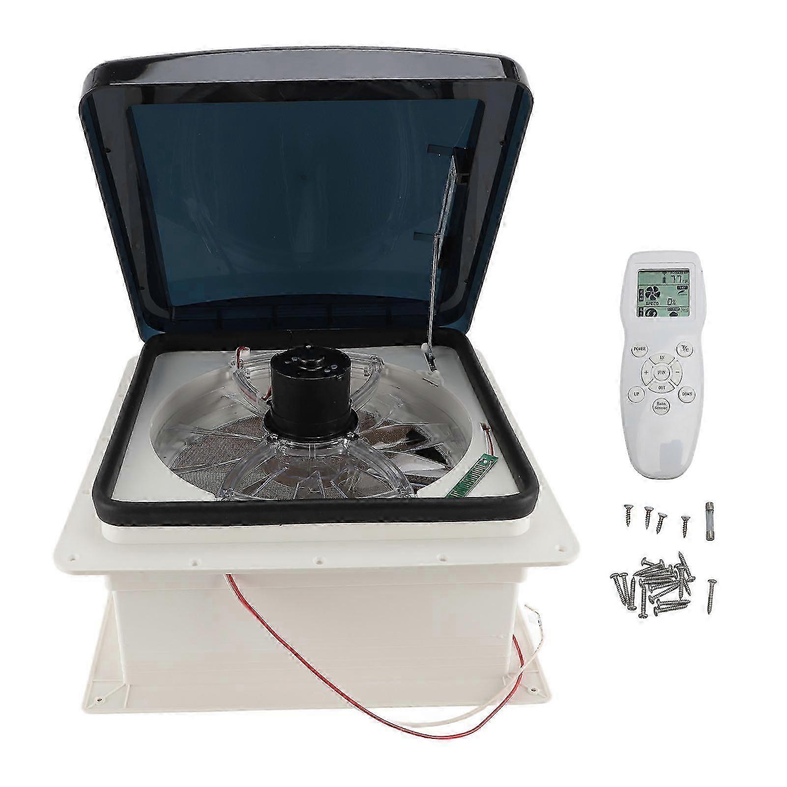 Ventilador de techo para autocaravana de 14 pulgadas, 10 velocidades, reversible, silencioso, ventilador de techo de ventilación de aire para autocaravana con mando a distancia
