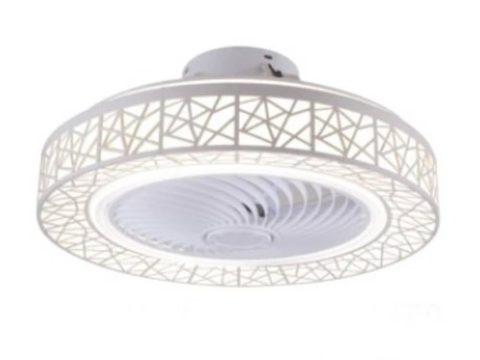 Plafón invisible con motivo calado, casa nórdica led integrado, ventilador de dormitorio infantil,