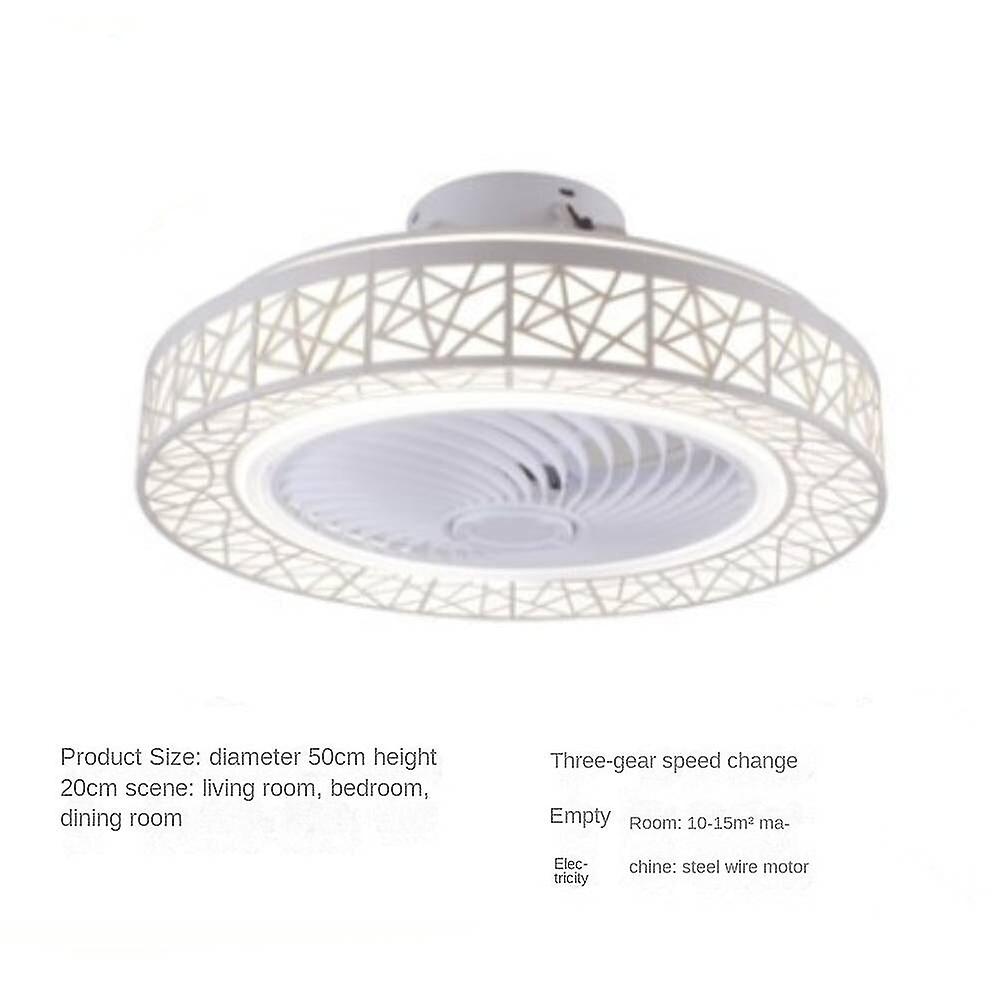 Plafón invisible con motivo calado, casa nórdica led integrado, ventilador de dormitorio infantil, - Imagen 5
